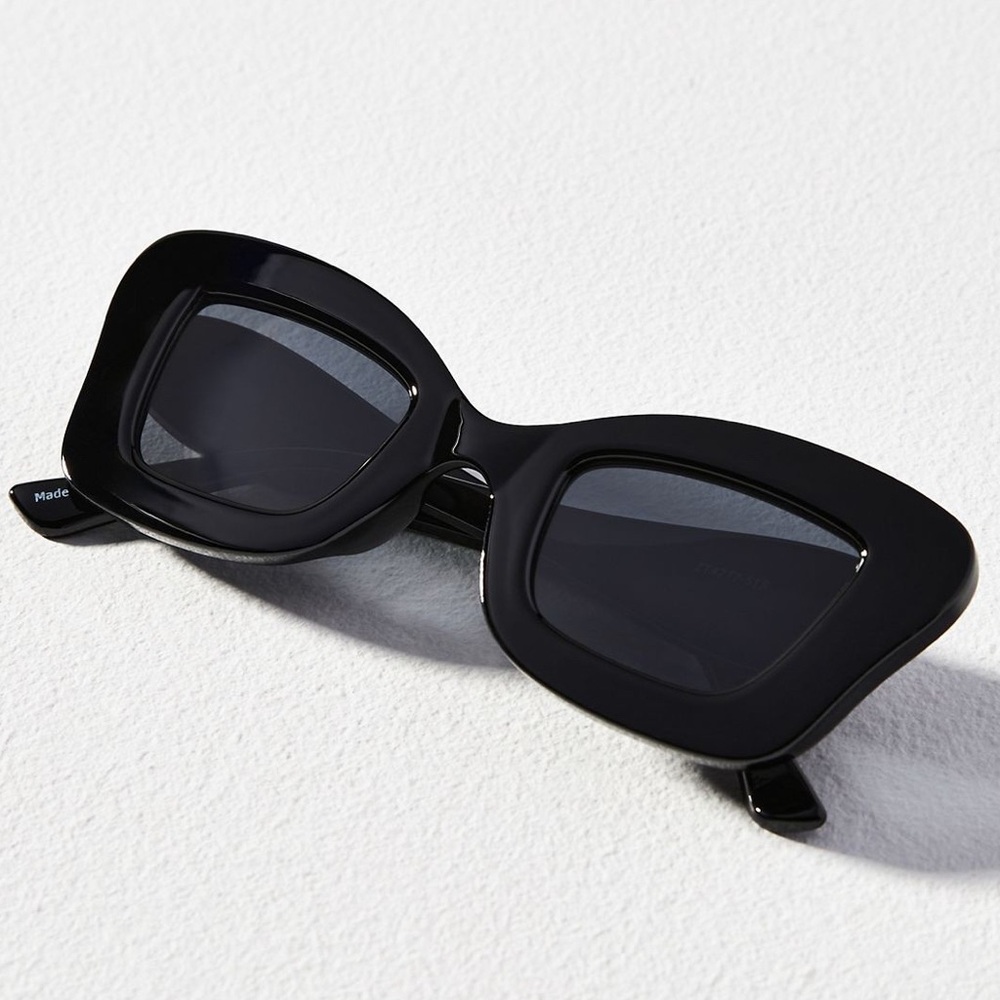 🌺🕶️ NWT Anthropologie Eyeking Butter Cateye Sunglasses – Black – One Size - Picture 5 of 9